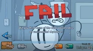 The fail screen