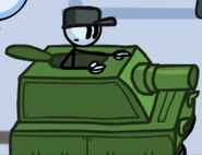 A wall tank in the bios of Andrei Warzow, for unknown reason, the tank is green