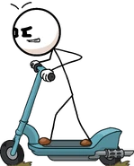 Henry Riding The Scooter in Stickmin Space Resort