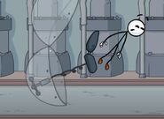 Henry ejecting from the Cannon Ball