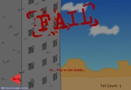 Fail screen in the legacy version of Escaping the Prison.