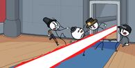 Dave and Thomas react to the deaths of Henry and Geoffrey from the Right Hand Man's laser.