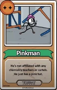 Pinkman He's not affiliated with any chemistry teachers or cartels. He just has a pink hat. ------------TOPPAT------------