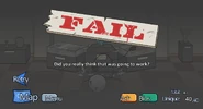 Fail screen