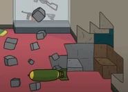 The cubes from the Creeper's explosion