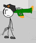 Kurt knocked out by a plane. (Legacy)