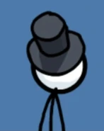 Henry Stickman in the cockpit during the denouncement ceremony.