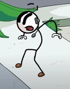 Henry, milliseconds away from being crushed by the JetPod.