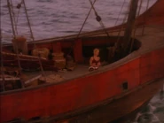 Gabrielle sailing off on her own to continue her adventures