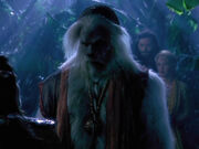 Hanuman introduces himself to Xena, Gabrielle and Eli