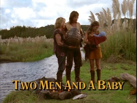Two men title card