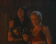 Xena and Gabrielle at the city save the town