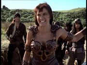 Xena faces off against pirates, in an effort to reach Gabrielle on Cecrop's ship.