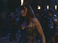 Xena running the gauntlet