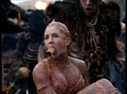 Gabrielle almost being eaten by Cannibals before Xena arrives to save her.