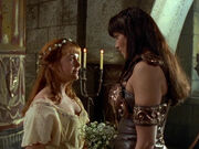 Xena farewells Gabrielle on her wedding day.