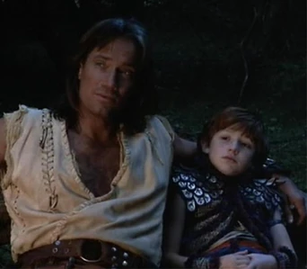 Evander (on the right) and Hercules in "Full Circle"