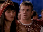 Pompey and Xena discuss Caesar. (XWP: "When in Rome...")