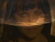 A flashback of Xena appearing in the sunset