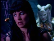 Xena faces the king of hell in the spiritual realm
