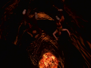 Gabrielle and Hope falls into the lava pit after Gabrielle sacrificed herself to save Xena from death.