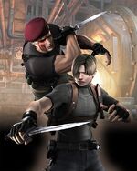 Resident-evil-4-wii-art-leon-krauser-knife-fight