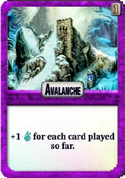 Avalanche: +1 frost ember for each card played so far.