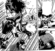 Izuku aktywuje Jet Back od Mei.