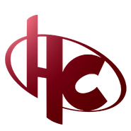 Logo originel version "HC" et logo de l'agence Hero Corp