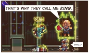 Baku appearing in a swarm of binary numbers and Necro-Gaia's glitched out hand