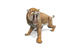 Illustration of Smilodon roars