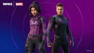 Clint and Kate Avatars in Fortnite/Marvel