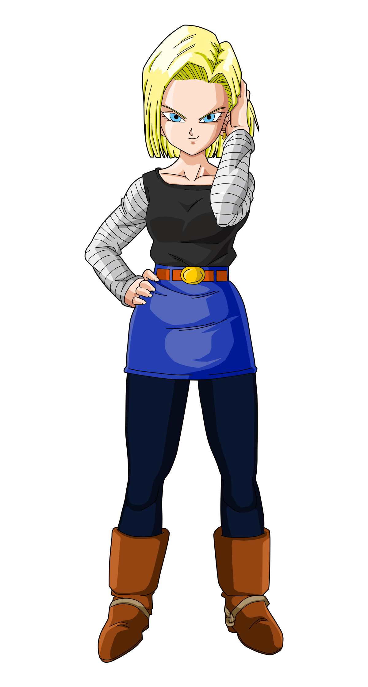 when does Android 17 stop wearing his gun? He has it when Android 18 fights  Vegeta but doesn't have it when he fights piccolo. : r/dbz