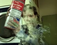 The goateed invisible man reveals himself to Quentin after clobbering M. F. Harris. (Dark Matters, Part 6)