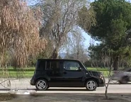 In an irate mood, Matt stops the Nissan Cube...