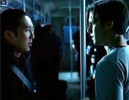 Future Hiro travels back to the past to speak with Peter Petrelli. (Collision, Hiros)