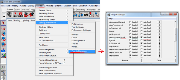 Model and animation - Import in MA to Maya 6.0 / Export model MB