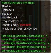 Green Sergeants Iron Mask Sample Stats