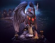 A statue of the Raven Lord