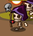 ... with skull staff, purple hood.