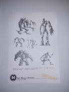 Early development concept art for several Villains