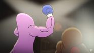 Courage and Scooby-Doo thumb-wrestling.