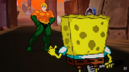 SpongeBob explaining that he is a hero.
