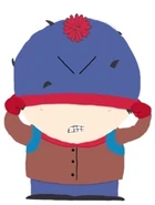 Stan struggling to pull away the cap of his eyes.