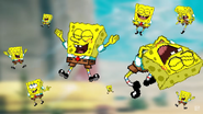 SpongeBob having duplicated himself.