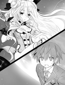 Date A Live Volume 19 Illustration (Mio and Shinji Takamiya /Shido Itsuka  and Reine