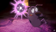 Courage pulling out the Dark Matter Meteor.