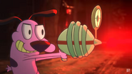 Courage firing his Ray Gun.