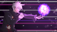 Gojo preparing Hollow Technique: Purple.