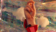 Discord having a real human hand emerge from his hand-puppet mouth.